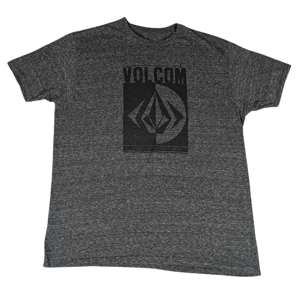 Volcom Graphic T-Shirt Mens XL Charcoal Grey Heather Stone Logo Excellent